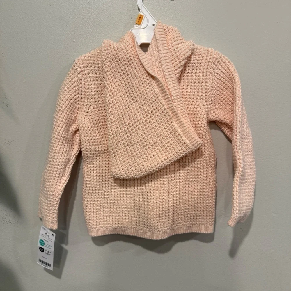Carter’s Light Pink Peach Knit Button-Up Cardigan Size 12 Month